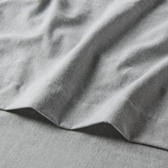 Queen Flannel Sheet Set Gray Solid - Threshold - Picture 2 of 4